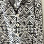 Lucky Brand Knit Blazer Jacket Aztec Tribal Western Boho Gray Size Medium M Photo 5