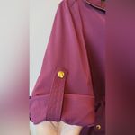 White House | Black Market Womens Size 8 Jacket Wine Burgundy Long/Rolled Sleeves Photo 6