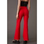Maeve NWT Anthropologie Pull On Knit Flare Pants Slit Hem Red Size Medium Photo 2