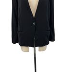 Helmut Lang Black Blazer Viscose Wool Contrast Lapel Collar Size 8 Photo 3