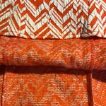 Sharagano Orange And White Striped Dress Photo 3