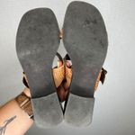 Nickels Soft Womens Sandals Tan Brown Faux Crocodile Buckle Block Heel Slides Size 7.5 Photo 3