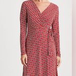 Ralph Lauren Print Red Chain Print Jersey Surplice Dress Size US 8 Photo 2