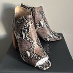 Vince Camuto New Fedrilla Peep Toe Snake Print Embossed Block Heel Bootie Photo 14