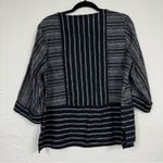 Habitat  Grey Black Linen Cropped Blouse Womens S Boxy Fit Lagenlook Casual Fall Photo 10