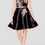 XScape Floral Embroidered Illusion Fit&Flare Dress Photo 0