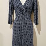 J. McLaughlin  Twist Front Silk Blend Geometric Pattern Dress Size M Medium EUC! Photo 0