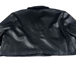 Topshop  Black Faux Leather Cropped Blazer Coat Photo 7