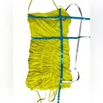 Mistress Rocks  SEXY Yellow Ruched Halter Mini Dress Size XSmall Photo 10