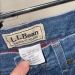 L.L. Bean jeans Denim lined flannel Red Plaid soft cozy warm vintage Cabincore Blue Size 8P Photo 3