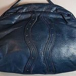 Bandolino Vintage  Soft Leather Purse Blue Strap Hinged Close Photo 0