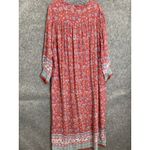 Natural Life  Boho Maxi Dress L Red Floral Patchwork‎ Cuff Festival Style Photo 3