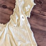 Topshop  pastel light yellow cropped ruffle sleeve top Photo 2