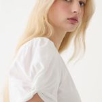 J.Crew Broken In Jersey Puff-Sleeve T-shirt White XL Photo 2