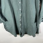 CUT LOOSE Women's GreenLinen Tunic Length Button Down Shirt Size‎ S Boho Flowy Green Photo 2