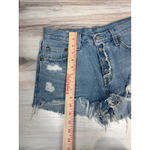Levi's 501 Premium Womens 27 Distressed Denim Shorts Button Fly Light Wash Raw Photo 11