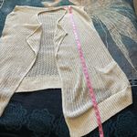 Eddie Bauer  Cream Knit Cardigan Vest Women’s S Open-Front Sleeveless Minimalist Photo 10