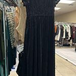 Merokeety NEW Velvet Ribbed V Neck Maxi Short Sleeve Formal Dress S Photo 2