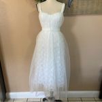 Lulus NWOT Ethereal Impression White Tulle Ruffled Bustier Midi Dress Photo 2