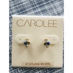 CAROLEE Stone & Freshwater Pearl Stud Earrings, Blue/Yellow/Gold,‎ Pearl, NWT Blue Photo 6