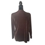 Chico's 0 Travelers Open Front Tied Cardigan Women S 4 Brown Slinky Stretch Top Photo 6