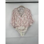 Free People Dessa Bodysuit Intimately Floral Printed Pintuck Women Top S Pink Photo 2