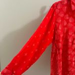 Johnny Was $350 NWOT  Desi Embroidered Floral Red Eyelet Button Shirt Blouse Sz L Photo 10