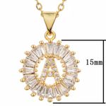 Gold Initial Crystal Sparkly Pendant Necklace A Photo 1