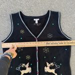 Vintage Y2K White Stag Prancing Reindeer Snowflakes Christmas Sweater Vest XXL Black Size XL Photo 5