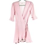 First Monday Pink Gingham Ruffle Wrap Dress Small Coquette Photo 2