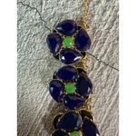 EUC Kate Spade Izu Blue Green Faceted Stone Floral Flower Statement Necklace Photo 4