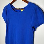 Anthropologie  Maeve Cobalt Cap Sleeve shift short dress back button size medium Photo 8