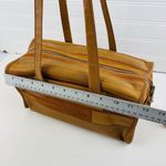 HOBO Tan Velvet Hide Suede Leather Patchwork Double Handles Satchel Shoulder Bag Brown Photo 14