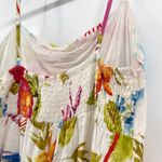 Label of Love Maxi Dress‎ Medium Linen Blend Tropical Vacation Resort Fruit White Photo 5