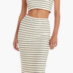 Amanda Uprichard  Black and White Striped Skirt Set Photo 0