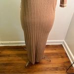 Madison + Hudson Knit Polo Maxi Dress Tan White 3X Photo 2