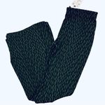 ZARA Black Green Flare Pants Knit Striped High-Rise M Photo 2