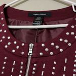 Ashley Stewart  size 24 studded peplum full zip purple plum jacket long sleeve Photo 2