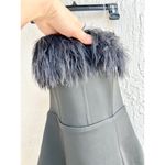 Showpo . Strapless Faux Feather Trim Rhaiza Mini Dress Black Women's Size US 2 Photo 3