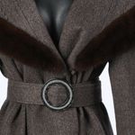 Loro Piana  Cashmere, Wool, & Genuine Fur Coat w Belt Photo 6