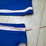 Aerie high cut cheeky bikini bottom bandeau top blue beach white large medium Photo 5