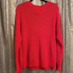 PINK - Victoria's Secret PINK Victoria’s Secrwt bright red open knit oversized sweater, size s, GUC Photo 4