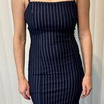 Forever 21 NWT  Navy Pinstripe Mini Dress Photo 0