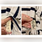 THE GREAT. The Cut Neck Tee. Bleach Stripe. 3 Blue Size L Photo 11