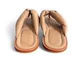 free people Vicenza Beige Leather Thong Sandals Minimalist Casual puffy Slides 6 Tan Photo 4