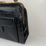 1950s Lucille de Paris Vintage Original Couture Bag Rare Alligator Handbag Purse Black Photo 8