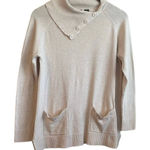 Jeanne pierre Sweater Women M Beige Oversized Collar Cotton Comfy Minimalistic Photo 0