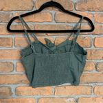 Revamped  Top Womens Medium Olive Green‎ Crop Tie Front Sleeveless Casual Blouse Photo 1