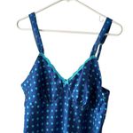Gilligan & O'Malley Blue Polka Dot Night Gown Slip Adjustable Straps Lace Trim L Size L Photo 5