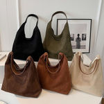 New Faux Suede Slouchy Hobo Bag & Pouch Multiple: Colors: tan Faux Suede Bag Faux Leather Pouch Size Measures 14.17x12.2x5.12 Inches No refunds or cancellations Multiple Photo 0